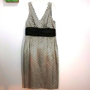 LONDON TIMES Lovely Shiny Silver & Black Dress 12